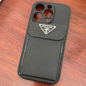 Prada Elegant Black Phone Case with Card Slot